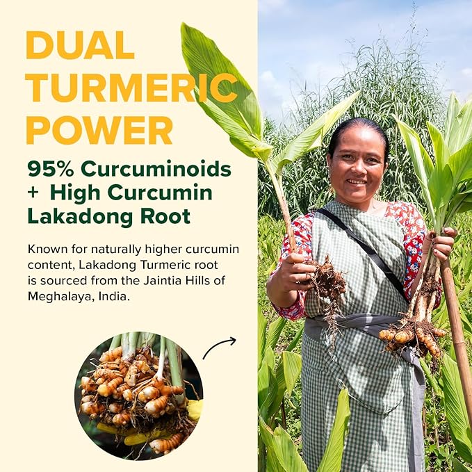 VAHDAM, Turmeric Curcumin Supplement 2000mg (500mg Curcuminoids) with Boswellia & Piperine for Fast Absorption | Supports Joint Health and Mobility | 90 Capsules