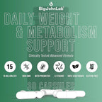 BIGJOHNLAB® - Probiotics for Weight Management & Bloating - 6 Probiotic Strains - Prebiotics - Key Ingredient Cayenne & Green Tea - Supports Gut Health - Weight Management for Women & Men - 30 CT