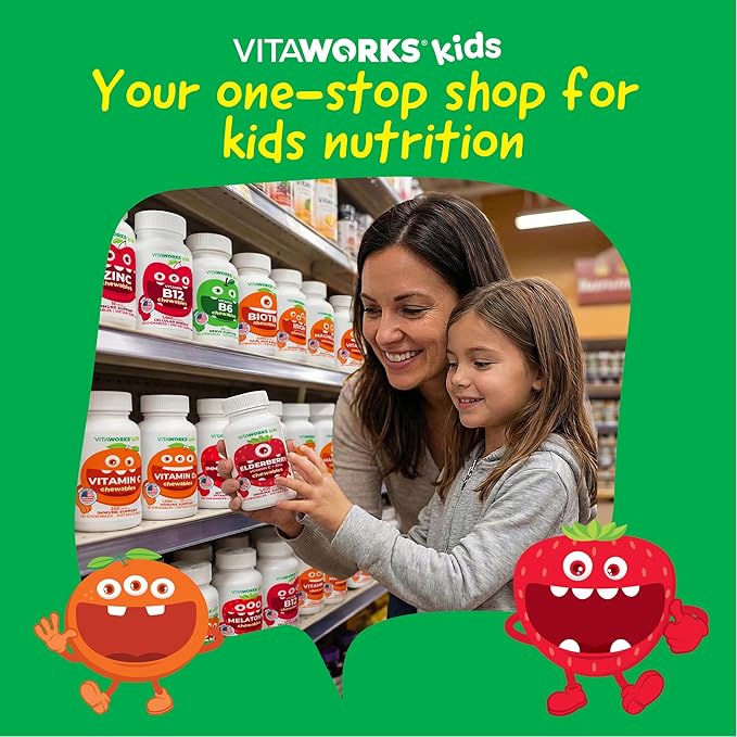 Kids Vitamin B12 1000 mcg Chewable Tablets - Tasty Natural Cherry Flavor - Vegan, GMO-Free, Gluten Free, Nut Free - Dietary Supplement - Cellular Energy Vitamins for Children - 120 Chewables