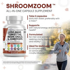 Clean Nutraceuticals Lions Mane 20in1 Mushroom Supplement with Turkey Tail Reishi Cordyceps Chaga Maitake Meshima Poria Cocos Shiitake Oyster Porcini Enoki (5)