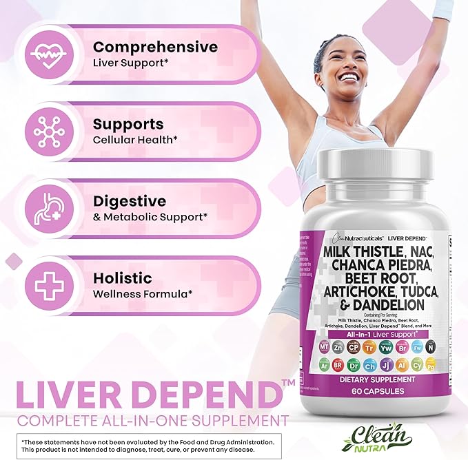 Clean Nutraceuticals Milk Thistle NAC Chanca Piedra Beet Root Artichoke Astragalus Dandelion Root - Liver Cleanse Supplement Plus TUDCA Choline & Ginger - 2Pack