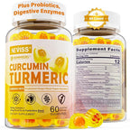 Sugar Free Turmeric Curcumin Filled Gummies 550mg for Adults, Ginger & Black Pepper | 95% Curcuminoids w/Prebiotic Probiotic & Postbiotic Blend, Support Immune & Digestive Health, Vegan, 60 Count