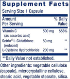 Life Extension Glutathione, Cysteine & C, 500 mg of Vitamin C, Powerful antioxidant Supplement to Support Liver Health, Gluten-Free, Non-GMO, 100 Capsules