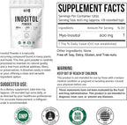 Pure Myo-Inositol Powder Unflavored Inositol Supplement Powder 2.4 lb for Women and Men Smooth-Mixing for Daily Balance and Wellness Vegan Non-GMO Gluten-Free, 1100g