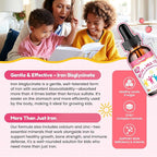 Liquid Iron Supplement for Kids, Women & Men - with Calcium, Zinc, Kids Multivitamin with Iron Drops - Blood Builder & Energy Support for Iron Deficiency, Anemia, Peach Flavor 2 Fl Oz