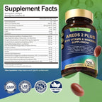 19-in-1 AREDS 2 + Eye Vitamins for Macular Health and Dry Eye, Lutein and Zeaxanthin Supplement with Vitamin C/E, Zinc, Omega-3, Support Eye Strain, Pressure, Night Vision & Hydration - 120 Softgels