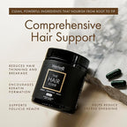 WelleCo The Hair Elixir Vegan Hair Care Supplement with Biotin, Iron, Zinc & Rhodiola, Promotes Hair Growth & Thickness and Helps Reduce Breakage, Gluten Free Hair Skin and Nails Vitamins, 60 Capsules