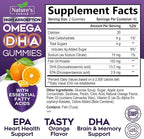 Omega 3 Fish Oil Gummies - Triple Strength Omega3 Gummy - DHA & EPA Fatty Acids for Heart Health, Joint & Brain Support, Nature's High Absorption Omega Fish Oil Supplement, Orange Flavor- 120 Gummies
