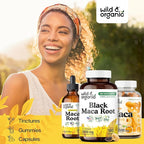 Wild & Organic Black Maca Root Capsules for Men & Women 500 mg - Overall Support for Men & Women - Vegan Maca Powder Supplement - 180 Days Supply - Non-GMO, No Fillers, Gluten-Free - 180 Count