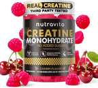 Nutravita NSF Certified Creatine Gummy - Creatine Monohydrate Gummies for Men & Women-5g of Creatine Monohydrate per Serving - Sugar Free,Vegan, Cherry Flavor, 120 Count