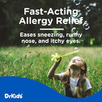 Dr. Kids Children's Allergy Relief Medicine with Diphenhydramine HCl 12.5 mg - Pre-Measured Single-Use Vials, Kids Antihistamine for Sneezing, Runny Nose & Itchy Eyes, Mixed Berry Flavor, 24 Count