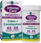 Vital Planet - Intense Care Colon & Constipation Probiotics Plus Organic Prebiotics, Postbiotics, Parabiotics, Complete 4-in-1 Health Supplement for Adults, 65 Billion CFU, 66 Strains, 30 ct