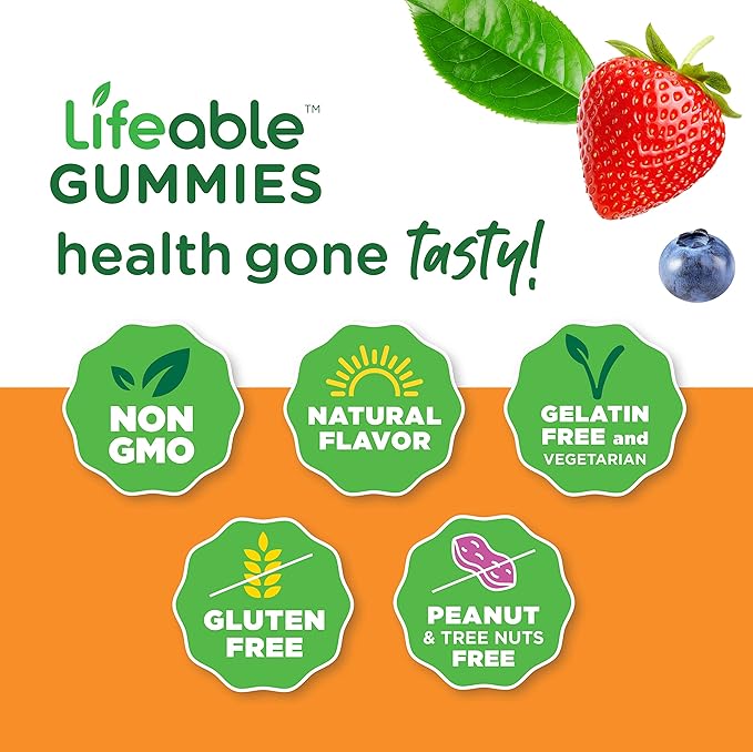 Lifeable Turmeric Curcumin with Ginger & Black Pepper Extract – 2000mg – Great Tasting Natural Flavor Gummy –Vegetarian GMO-Free Supplement – 90 Gummies (Pack of 2)