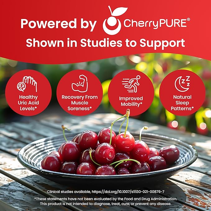3 in 1 Tart Cherry Extract Capsules with Turmeric & Celery Seed for Feet & Joint Support Uric Acid Flush Cleanse & Purge Pills, 60 Veggie Capsules Manufactured in USA