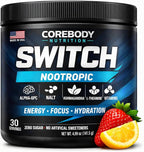 Switch, Brain Boosting Nootropic Energy Supplement Powder - Made in USA - Alpha GPC, NALT, Ashwagandha, Sugar Free Energy, Keto, Increase Mental Focus & Cognitive Function, Enhances Mood & Memory