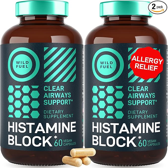 Histamine Block Flavonoids Supplements - Quercetin, Nettle, Atermesia Natural Source Flavonoids - Seasonal Allergy Balance Supplements Histamine Blocker - 120 Homeopathic Allergy Relief D-Hist Caps