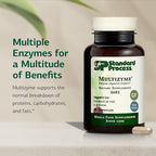 Standard Process Multizyme - Pancreatic Enzyme Supplement to Support the Breakdown of Proteins, Carbohydrates & Fats - Digestive Support - Gluten-Free, Non-Dairy & Non-Soy - 90 Capsules (90 Servings)
