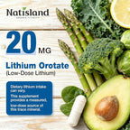 Lithium Orotate 20 mg - Brain & Nerve Health Support for Healthy Aging, Low Dose Lithium Supplements, High Bioavailability Trace Mineral, Vegan, Non-GMO, Gluten Free, 90 CT