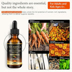 6 in 1 Vitamin A Liquid Drops with Lutein & Zeaxanthin, Vita A Retinyl Palmitate for Skin, Vision & Immune Support, Adults & Kids Ages 6+, Vegan, Non-GMO, 2 Fl Oz