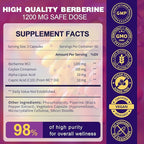 ZEBORA Premium Berberine HCL Supplement 1200 mg, Berberine GLP-1 Support with Ceylon Cinnamon, ALA & Capric Acid, Supports Immune & Antioxidant, Non-GMO, 120 Capsules
