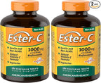 American Health Ester-Vitamin C with Citrus Bioflavonoids 1Vitamin 000 Milligrams 180 Veg Tabs,(Pack of 2)