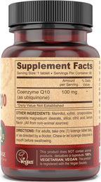 DEVA Vegan Vitamins Coenzyme Q10 100mg - Potent & Affordable in One Bottle - Chewable, 90 Tablets, (Pack of 1)