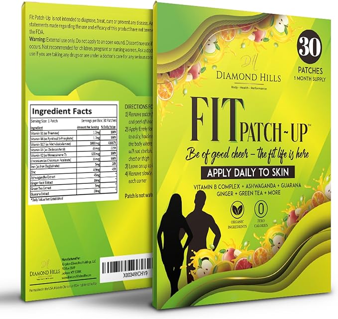 Diamond Hills Fit Patch-Up – 30ct Daily B12 Patches