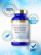Carlyle Magnesium Glycinate | 665 mg | 250 Capsules | Non-GMO and Gluten Free Formula | Essential Buffered Mineral Supplement