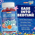 Dippin' Dots - Melatonin Gummies for Kids & Adults (30 Day Supply) Strawberry Sunset Creme Flavor | 2.5mg Per Kids Melatonin Supplement for Faster & Longer Sleep | Gummies for Children (60 Count)