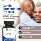 Green Pasture Fermented Cod Liver Oil - Orange Flavor, Wild Alaska Cod, Vitamins A & D, Omega-3-6-9, MSC Certified, 120 Capsules