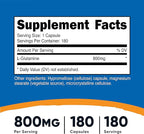 Nutricost L-Glutamine 800mg, 180 Capsules (3 Bottles)