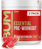 RAW Essential Pre-Workout Powder (Sour Watermelon) - Chris Bumstead Sports Nutrition Supplement for Men & Women - Preworkout Energy Powder with Caffeine, L-Citrulline & Beta Alanine Blend - 2-Pack