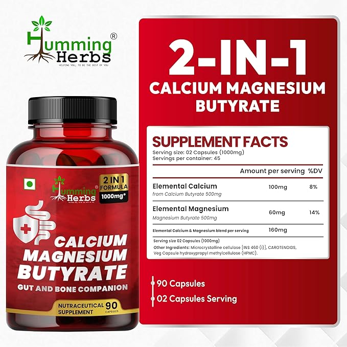 Sodium Butyrate with Calcium Magnesium Butyrate Contains Inulin, Probiotics, Magnesium and Calcium - 210 Capsules