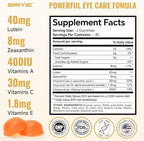 Lutein Gummies – Eye Vitamin and Mineral Supplement with 20mg Lutein & 4mg Zeaxanthin – Gummy Vitamins for Eye Health Support – Naturally Flavored, 60 Gummies