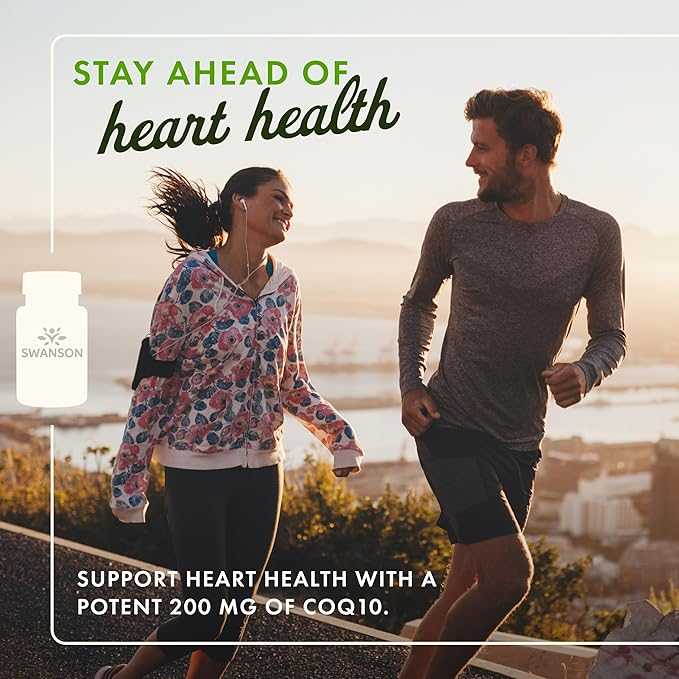 Swanson CoQ10 Cardiovascular and Cellular Energy Supplement for Heart-Health-Conscious Adults Seeking Antioxidant Support - 200 mg (90 Vegan Capsules)