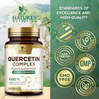 Quercetin Dihydrate 1000mg per Serving - Premium Plant-Based Bioflavonoids - Extra Strength Antioxidant Immune & Respiratory Health Support - High Absorption Quercetin Dihydrate - 120 Veggie Capsules