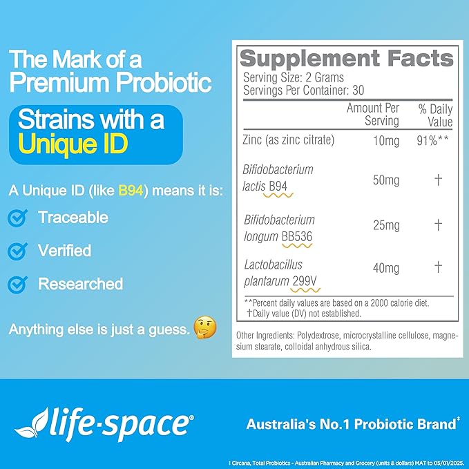 Life-Space Children IBS Support Probiotic, Clinically Proven to IBS Relief, 4 in 1 Kids Probiotic, 21 Billion CFU, Supports Reduce Symptoms of IBS, Include Bloating, Gas & Diarrhea, 60 Grams