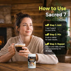 Sacred 7 Mushroom Powder Supplement, 7-in-1 Blend (60 Day Supply) | Immune Defense, Focus & Energy Support | Coffee Enhancer | Lion’s Mane, Reishi, Chaga | Organic 100% Fruiting Body Extract