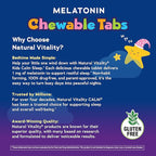 Natural Vitality Kids Calm Sleep Melatonin | 1mg Chewable Tablets | 100% Drug Free | Nighttime Grape Flavored Supplement | 60 Count