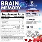 Brain Supplements for Memory & Focus Gummies - Brain Health Clarity with B6 B12 & Phosphatidylserine - Natural Nootropics Cognitive Concentration & Alertness Support Vitamins - 60 Vegan Gummies