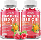 2 Pack Pumpkin Seed Oil Gummies with Saw Palmetto, Organic Pumpkin Seed Oil Supplement, High Pure Extract for Women Men, Raspberry Flavor, 120 Count