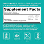 Qunol Magnesium Glycinate 300mg, 100% Glycinate Chelated Magnesium Supplement, 90ct Tablets