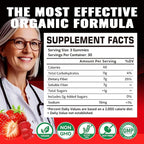 Prebiotic Fiber Gummies for Adults, 7G Extra Strength, Zero Sugar Added, 90 Pectin Based Gummies, Digestive Health & Regularity Support-Strawberry-2PACK