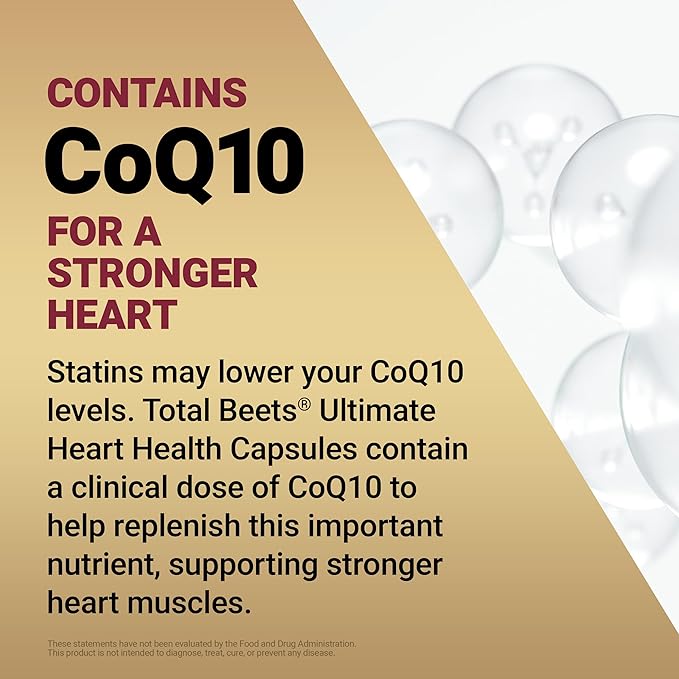 Force Factor Total Beets Ultimate Heart Health, Beet Root Capsules for Blood Pressure Support, CoQ10, Organic Beet Root Powder, Hawthorn Berry to Support Nitric Oxide & Blood Flow, 90 Capsules