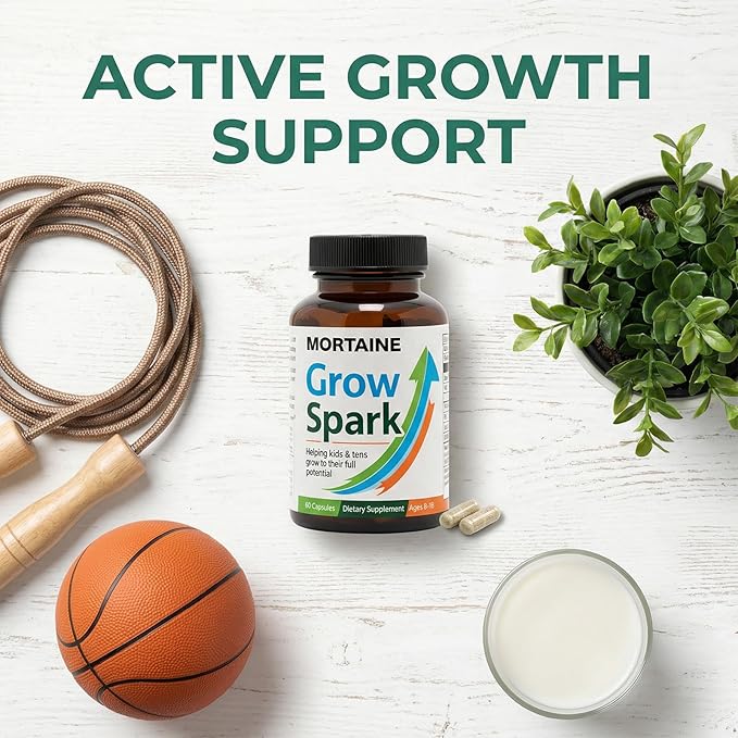 Mortaine Grow Spark Supplement, Nutrient Support Blend with Vitamin K2, Magnesium & Zinc for Bone Support - 60 Capsules