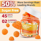 90 Count Magnesium Glycinate Gummies w/Ashwagandha Supplement - Sugar Free Zinc Magnesium Glycinate Supplement Ashwagandha Gummies for Adults Orange Flavor