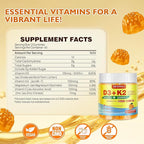 Vitamin D3 K2 Gummies，Vitamin D3 5000IU + K2 (MK-7) 100mcg Gummies for Adults | Immune Health Support, Teeth & Muscle Function Boost |90 Count