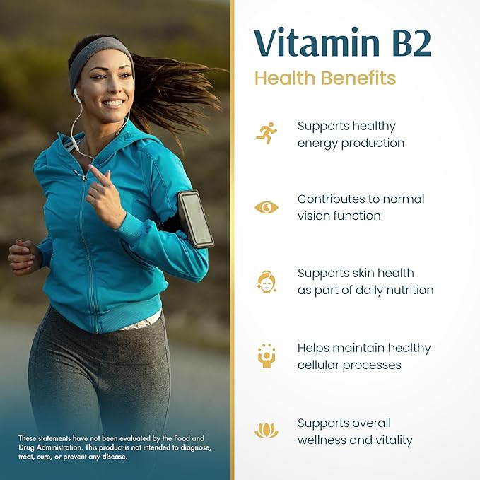 Vykee Nutrition Vitamin B2 Riboflavin Drops - Liquid B2 Supplement for Energy Metabolism, Cellular Function and Vision Support - Vegan, Non-GMO, Gluten-Free, GMP Certified - 6.5 mg, 30 Servings