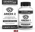 AREDS 2 SoftGels, 500 mg Vitamin C, 400 IU Vitamin E, 10 mg Lutein, 2 mg Zeaxanthin, 80 mg Zinc, 2 mg Copper - Supports Eye Health - 240 Mini SoftGels (Four Month Supply)