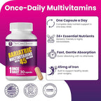 ProCare Health Bariatric Multivitamin with 45mg Iron (30 Easy to Swallow Capsules) - Once Daily Post-Op Support for Gastric Bypass & Sleeve with 1 Month Supply, No Artificial Colors, Gluten-Free